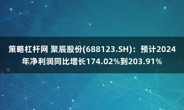 策略杠杆网 聚辰股份(688123.SH)：预计2024年净利润同比增长174.02%到203.91%